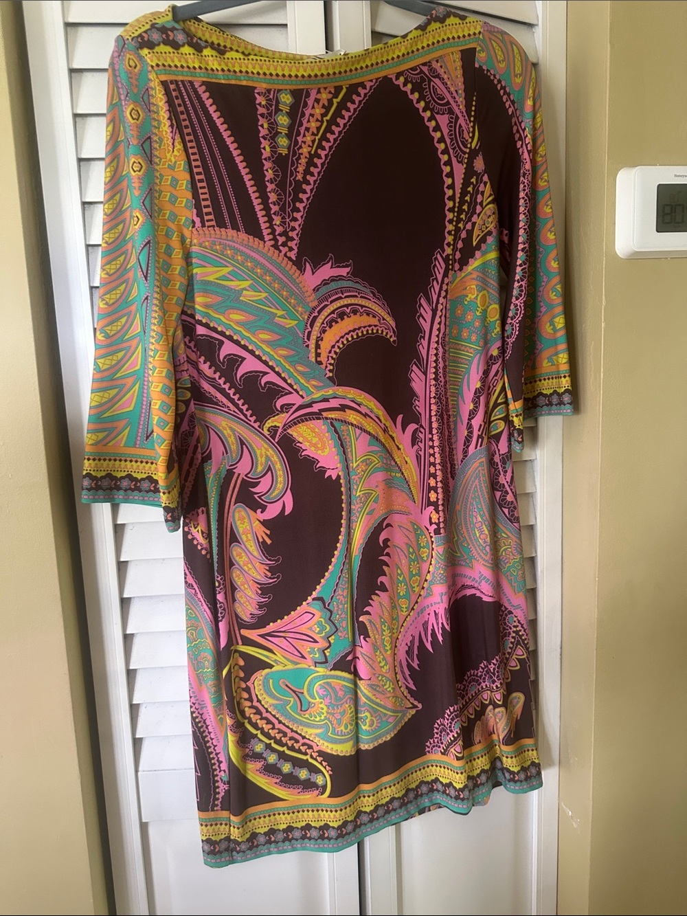 Ice Multicolor Boho Print Top - Brown, Pink, Yellow, Teal